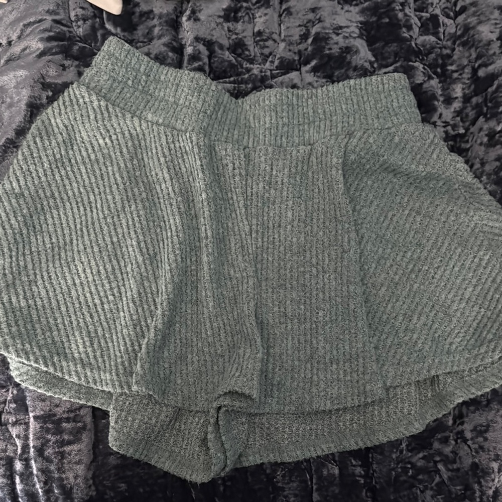 Cozy Green Knit Women's Shorts
